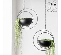 Hajia Lot de 2 Pots de Fleurs Suspendus en Forme de Demi-Lune