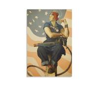 HAJIDEMA Poster de Norman Rockwell Rosie The Riveter sur toile - Décoration murale moderne pour chambre à coucher - 30 x 45 cm