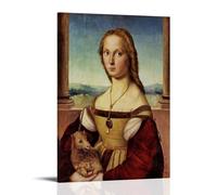 HAJIDEMA Raphael Poster décoratif sur toile Motif licorne et jeune femme 20 x 30 cm