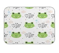 HaJie Tapis de séchage en microfibre à séchage rapide Motif grenouille Animal Tapis de comptoir de cuisine Tapis d'égouttoir pour vaisselle en verre 40,6 x 45,7 cm