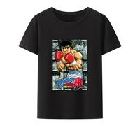 Hajime No Ippo Kamogawa Boxing Gym T Shirt Men Women Manga Ippo Makunouchi KGB Print Modal Tee Fashion Exercise Camisetas Black M