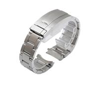 HAJMGUMC Bracelet de montre adapté Fit For Rolex SUBMARINER DAYTONA SUP GMT for hommes, réglage fin, fermoir à bouton de traction, chaîne de montre en acier inoxydable 20mm 21mm(Silver Full matte,21mm
