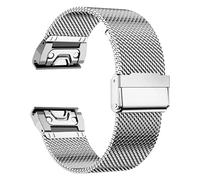 HAJMGUMC Bracelet de montre en maille 26 22 20 mm Fit For Garmin Fit for Fenix 7x 6 Pro 5S Plus 3 Fit for HR Bracelet milanais en acier inoxydable Band Approach S60 S62(Silver,26mm)