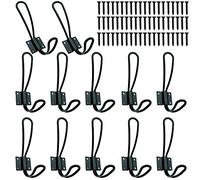 Hajoyful Lot de 12 crochets d'entrée rustiques avec vis métalliques incluses, crochets muraux rustiques décoratifs noirs, double organiseur vintage