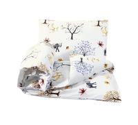 Hajran Linen Parure de lit 2 pièces pour lit bébé - 100 % pur coton - 1 housse de couette (120 x 90 cm) et 1 taie d'oreiller (40 x 60 cm) - Respirante, douce, confortable, hypoallergénique (arbres et