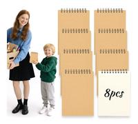 HAKACC A6 Spirale Bloc-Notes, 8 Pièces Petit Point Carnet de Notes 80 Feuilles Bloc-Notes