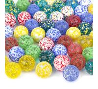 HAKACC Lot de 60 billes de verre en vrac, 16 mm de couleurs mélangées pour enfants, jeux de marbre, décoration d'intérieur