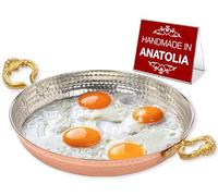 Hakan Poêle de Chef Ronde en Cuivre | Style Ottoman Traditionnel | Batterie de Cuisine au Design Authentique | Sahan Martelé Fait à la Main