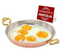 Hakan Poêle de Chef Ronde en Cuivre | Style Ottoman Traditionnel | Batterie de Cuisine au Design Authentique | Sahan Martelé Fait à la Main