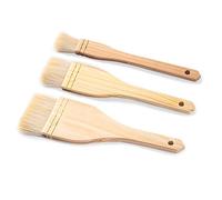 Hake Lot de 3 pinceaux plats en poils de moutons pour aquarelle, lavage, céramique, poterie, teinture, vernis, colles, gesso