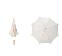 Hakeeta Parapluie Dentelle Pliant Blanc, Mariage Tournage Parasol, Élégant Ombrelle Mariage Dentelle Romance pour Mariée Accessoires Photo Danse Décoration.(Beige L)