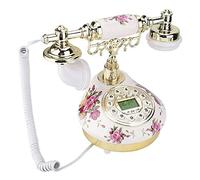 Hakeeta Téléphone Filaire Antique, Telephone Fixe Retro Vintage Téléphone Classique avec Répondeur, Affichage ID de l'Appelant, Suppression de Bruit, IP Auto pour Décoration Maisons et Bureaux.