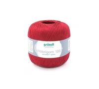 HAKELGARN 100 fil coton à crocheter - - certifié Oeko-Tex(...) - 125 Rouge