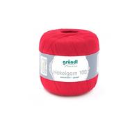 HAKELGARN 100 fil coton à crocheter - - certifié Oeko-Tex(...) - 127 Rouge