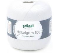 HAKELGARN 100 fil coton à crocheter - Grundl - certifié Oeko-Tex(...) - 101 Blanc