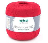HAKELGARN 100 fil coton à crocheter - Grundl - certifié Oeko-Tex(...) - 127 Rouge 127 Rouge G