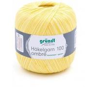 Gründl Fil à crochet 100 ombré (fil de coton mercerisé pour crochet en 100% coton, 100 g/566 m, taille des aiguilles : 1,5-2, 1 x 100 g) citron
