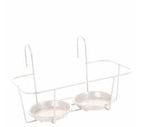 Haken-Blumentopfhalter 2 Pots Petit, Blanc Panier Support un Instant 34cm