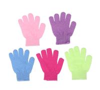 HAKIDZEL 10 pièces Exfoliants pour Nylon avec Cinq Doigts de Toilette Exfoliants Multi-usages pour Corps Nettoyage Profond et Massage Couleurs Aléatoires Adaptés à Types Couleur Aléatoire