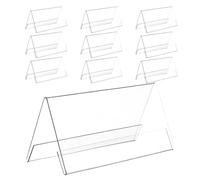 HAKIDZEL 10 Pièces Porte-cartes de Visite en Pet Double Face Structure Stable, Design Incliné Horizontal, pour Bureau et Réunion en Entreprise
