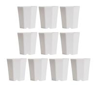 HAKIDZEL 10 Pièces Pot Octogonal Simple et Polyvalent, Blanc | Intérieur, Drainage et Ventilation, Balcon, Plastique Imitation Céramique, Cactées et Bougies Décoratives