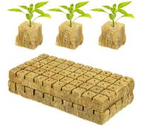 HAKIDZEL 100 Bouchons de Démarrage pour Semis en Fibre, Cubes de Culture pour Multiplication des Plantes, Forte Absorption D’Eau et Aération, 100 Pièces