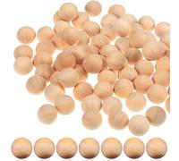 HAKIDZEL 100 Perles Rondes en Bois de Lotus sans Trou 12 Mm sans Bavures pour Décoration Maison et Création Artisanale Gnome Khaki Sphères Naturelles