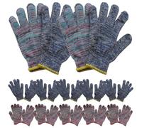 HAKIDZEL 12 Paires Moufles de Travail en Nylon, Résistants à L'usure | Jardinage, Escalade et Travaux Extérieurs, Confort Respirant, Protection des Mains, Couleur Aléatoire