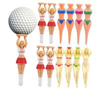 HAKIDZEL 12 Pièces Set de Tees Plastique Colorés avec Supports Femme Amusants Résistants et Faciles à Utiliser Accessoires pour Entraînement et Pratique Terrain