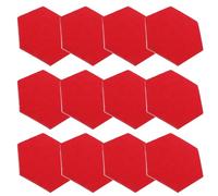 HAKIDZEL 12 Pièces Tableau D'affichage en Feutre Hexagonal Rouge, Tableau D'images Mural Autocollant, Panneaux Décoratifs Diy, pour Épingler Photos et Notes, Chambres et Bureaux