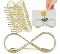 HAKIDZEL 12pcs Clips Porte-Cartes de Table en Fer Doré pour Mariage et Fête, Support Créatif pour Extraits de Mémos, Solide et Élégant pour Bureau ou Événement