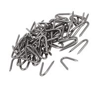 HAKIDZEL 140 pièces Clous U Solides pour Clôtures de Jardin Piquets Outdoor Résistants pour Fixation Filet Tentes et Décorations Extérieures