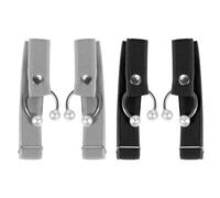 HAKIDZEL 2 Paires Sangles Élastiques Antidérapantes pour Talons, Lacet Noir | Métal à Trou Rond, Élastique et Perles, Maintien Discret, Usage Chaussures à Talons