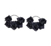 HAKIDZEL 2 Pièces Bandeau Fleur Rose Couronne De Fleurs Jour D'automne Floral De La Fleur Morte Couronne Pour Les Filles Couronne De Rose Noire Gothique Couronnes De Fleurs Pour Guirlande
