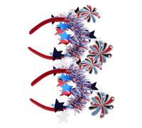 HAKIDZEL 2 Pièces Bandeaux Patriotiques Usa pour Femmes Accessoires Cheveux Drapeau Américain Rouge Blanc Bleu Décoration Confortable et pour Fête et Célébrations Indépendance