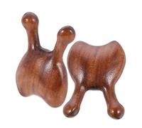 HAKIDZEL 2 Pièces Masseur de Nez et Gua Sha Visage en Bois, Outil de Massage Manuel pour Cuir Chevelu et Stimulation des Méridiens, Fatigue Visuelle