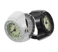 HAKIDZEL 2 Pièces Montre Numérique au Doigt Rétro Mini en Acier Inoxydable | Bracelet Élastique Souple, Mouvement Quartz Précis, Style Bijou Anneau, Verre Transparent, Usage Quotidien