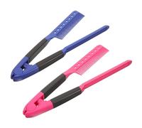 HAKIDZEL 2 Pièces Peigne Cheveux V Design Brosse Coiffante Durable Facile à pour Usage Professionnel et Personnel Rose et Bleu