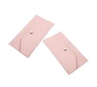 HAKIDZEL 2 Pièces Porte-Billets Enveloppe en PU Rose, Portefeuille de Gestion de Trésorerie, Rangement Organisé, Protège Les Billets et Cartes, pour Femmes, Déplacements Quotidiens