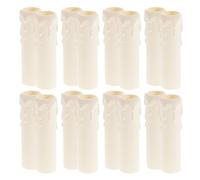 HAKIDZEL 20 Manchons de Bougies en Plastique Blanc Décoratifs et Étanches Motif Larme pour Lustres Européens, Accessoires Légers pour Chandelier