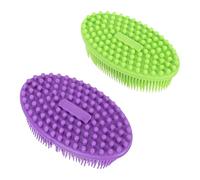 HAKIDZEL 2Pièces Brosse Silicone Multi Brosse de Bain Shampooing pour Massages Doux et Confortables pour Bain et Shampooing