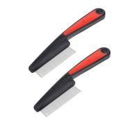 HAKIDZEL 2Pièces Peignes Acier Inoxydable à Dents Fines Peigne Antipelliculaire Professionnel pour Outil de Coiffage Pratique et Durable et Animaux