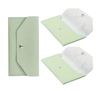 HAKIDZEL 3 Pièces Portefeuille Long Minimaliste en PU, Vert, à Bouton | Rangement Discret des Billets et Reçus, Style Épuré, pour École et Gestion du Budget