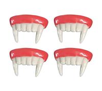 HAKIDZEL 4 Pièces Costume de Vampire Fausses Canines Pointues en Plastique | Accessoires de Vampire, Costume Halloween, Facile à Nettoyer, Réutilisable, pour Fêtes Gothiques et Cosplay