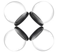 HAKIDZEL 4 Pièces Dôme en Verre Décoratif Transparent avec Base Bois, 4,72