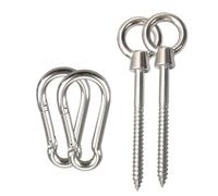 HAKIDZEL 4 Pièces Kit Suspendre Crochets Acier Inoxydable pour Hamac Anneaux Usage Punching Bags et Yoga sur Structure Bois