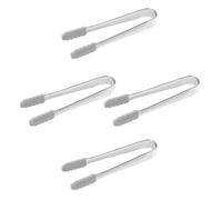 HAKIDZEL 4 pièces Pinces à Glaçons Acier Inoxydable avec Grip Silicone Antidérapant Multifonction pour Sucre Fruits et Glaçons Usage Quotidien et Événements
