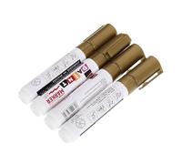 HAKIDZEL 4 Pièces Stylo de Retouche 8mm, Pointe Large, Or | Adhérence Forte sur Pierre, en Plastique, Usage Extérieur, pour Entretien de Monuments et Métal