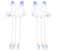 HAKIDZEL 4 Pinces à Cheveux Rétro en Alliage Imitation Style Chinois Oreilles de Lapin, Accessoires pour Cheveux Décoratifs Vie Quotidienne