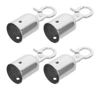 HAKIDZEL 4pièces Bouchons Extrémité de Corde Alliage avec Crochet Petit Verrou de Cordon Aluminium pour Barrières et Cordons de Sécurité Lot de Faciles à Installer